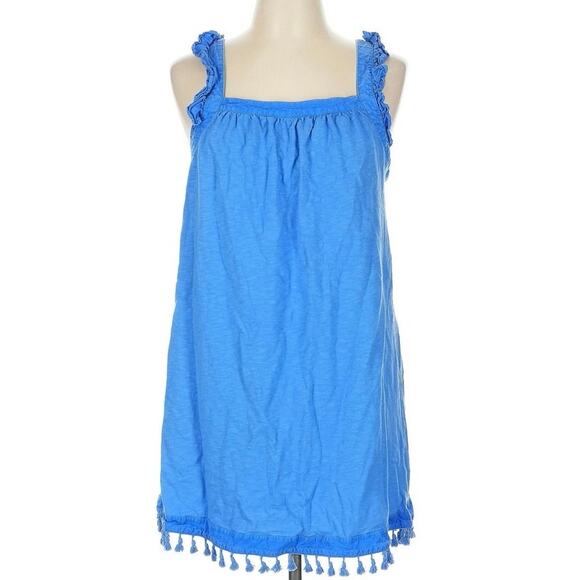 Vineyard Vines Blue Coverup, Sundress with Fringe Large - Picture 1 of 6